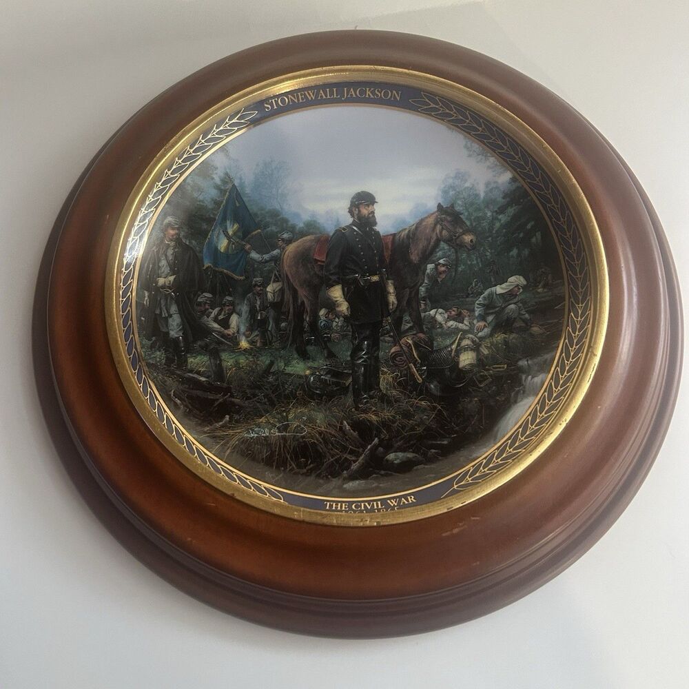 Stonewall Jackson Civil War Collector Plate Framed Bradford Exchange 1994